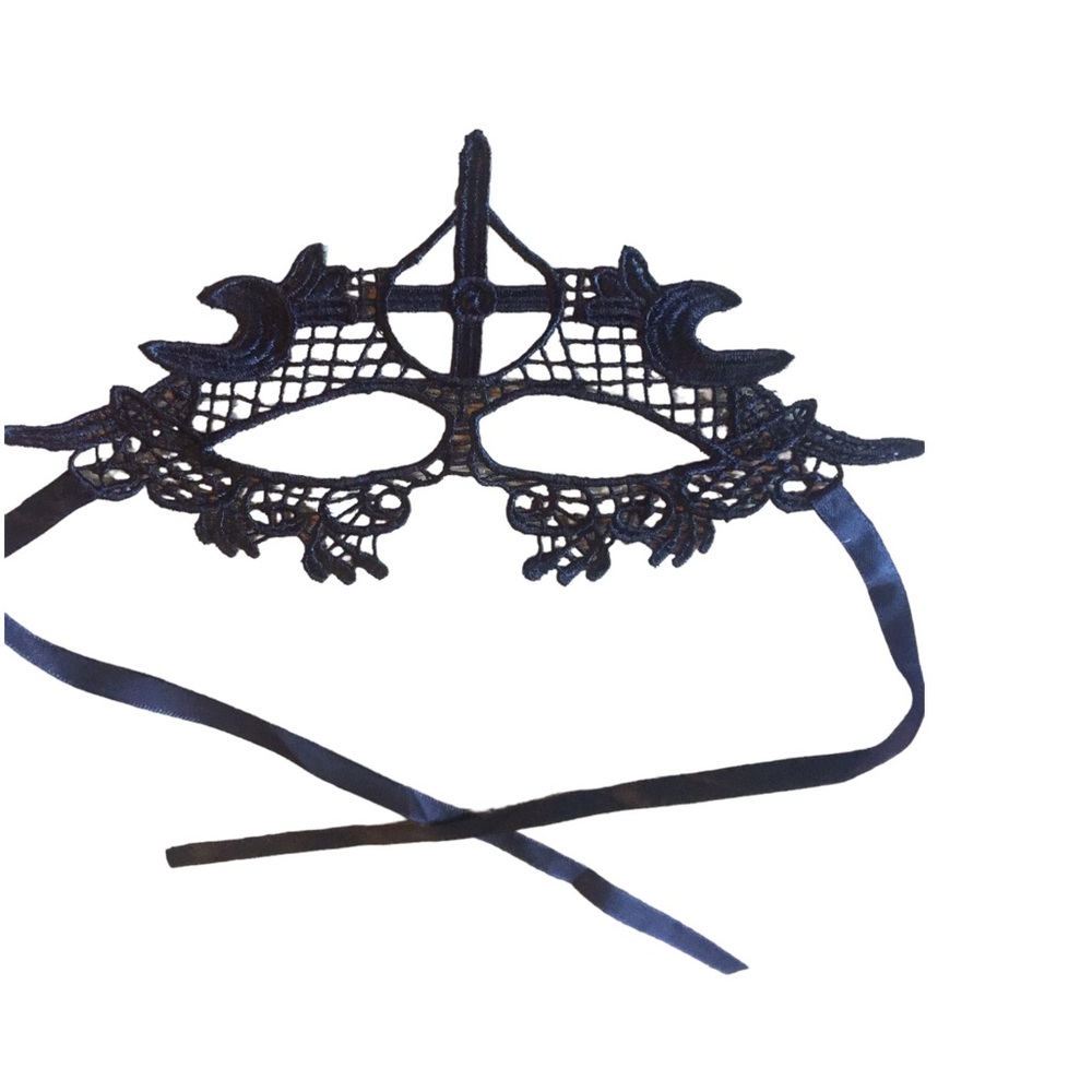 Cross Lace Face Mask Unisex Color Black